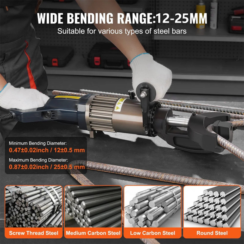 Efficient 1500W Electric Hydra - đánh giá và giá Rebar Bender Electric Portable 25Mm